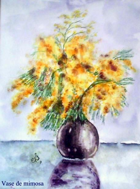 Vase mimosa
